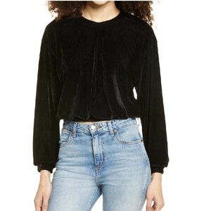 LA LA LAND CREATIVE CO Elastic Hem Corduroy Velvet Top